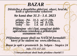 Bazar dětského a dospělého oblečení, obuvi, hraček, knih a sportovního vybavení 1